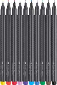 Cartoleria Astuccio in cartone con 10 Grip Finepen 0,4 mm Faber-Castell