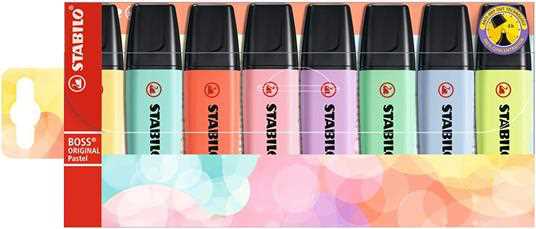 Cartoleria Evidenziatore - STABILO BOSS ORIGINAL Pastel - Astuccio da 8 - Colori assortiti Stabilo