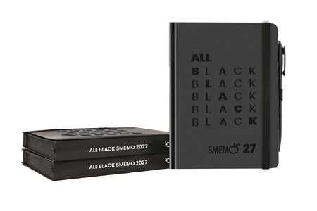 Cartoleria Diario 2026/2027 giornaliero Smemoranda 12 mesi Smemo All Black, 12x16,5 Smemoranda