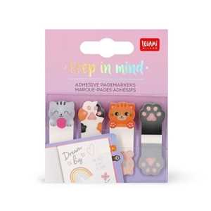 Idee regalo Legami - Segnapagina Adesivi Keep in Mind, 80 Segnapagina Adesivi (20 x 4), Adesivi Scrivibili, Tema Kitty, 7 x 5.5 cm Legami