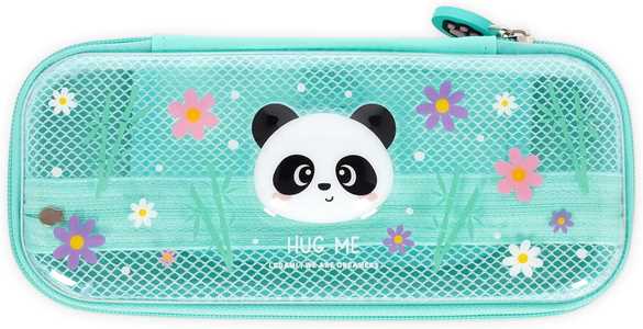 Cartoleria Legami - Astuccio Wonderwow, Tema Panda, 2 Scomparti e Portapenne interno, Scomparto interno con Tessuto a Rete Legami