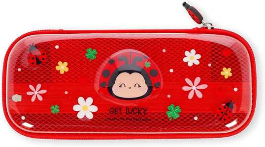 Cartoleria Legami - Astuccio Wonderwow, Tema Ladybug, 2 Scomparti e Portapenne interno, Scomparto interno con Tessuto a Rete Legami