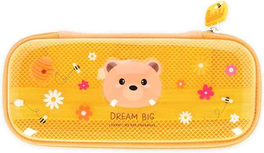 Cartoleria Legami - Astuccio Wonderwow, Tema Teddy Bear, 2 Scomparti e Portapenne interno, Scomparto interno con Tessuto a Rete Legami