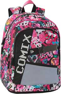 Cartoleria Comix BRIGHT - Zaino Scuola per Bambini e Ragazzi, Tasca Frontale, Chiusura a Zip e Spallacci Regolabili, 32x43Hx23 cm, 31 L Comix