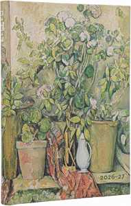 Cartoleria Agenda 2027 18 mesi, Cezannes Terracotta Pots and Flowers, Midi, Horizontal Paperblanks