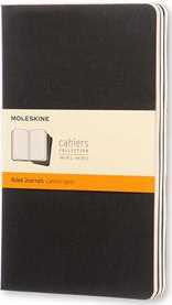 Cartoleria Quaderno Cahier Journal Moleskine large a righe nero. Black. Set da 3 Moleskine