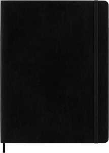 Cartoleria Taccuino Moleskine XL a righe copertina morbida nero. Black Moleskine