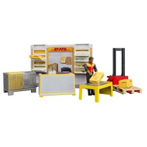Centro spedizioni DHL con accessori e transpallet manuale - Bruder 62251