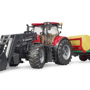 Trattore Case con benna e balle di fieno - Bruder 03198