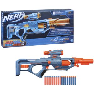 NERF Elite 2.0 Eaglepoint RD-8 – Blaster con Tamburo da 8 Dardi, Mirino e Canna Staccabili – 16 Dardi Inclusi