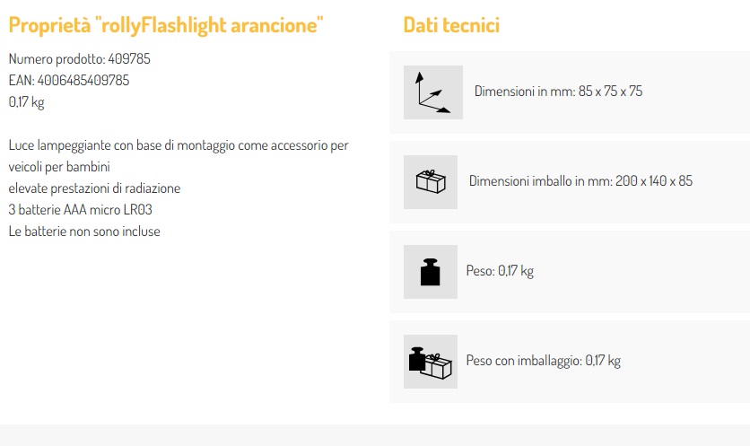 Faro lampeggiante colore arancio - accessori per trattore a pedali Rolly Toys - immagine 6