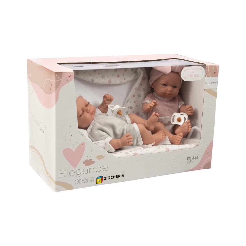 Arias bambola gemelli 26 cm rosa/grigio - codice POS230335 - immagine 3