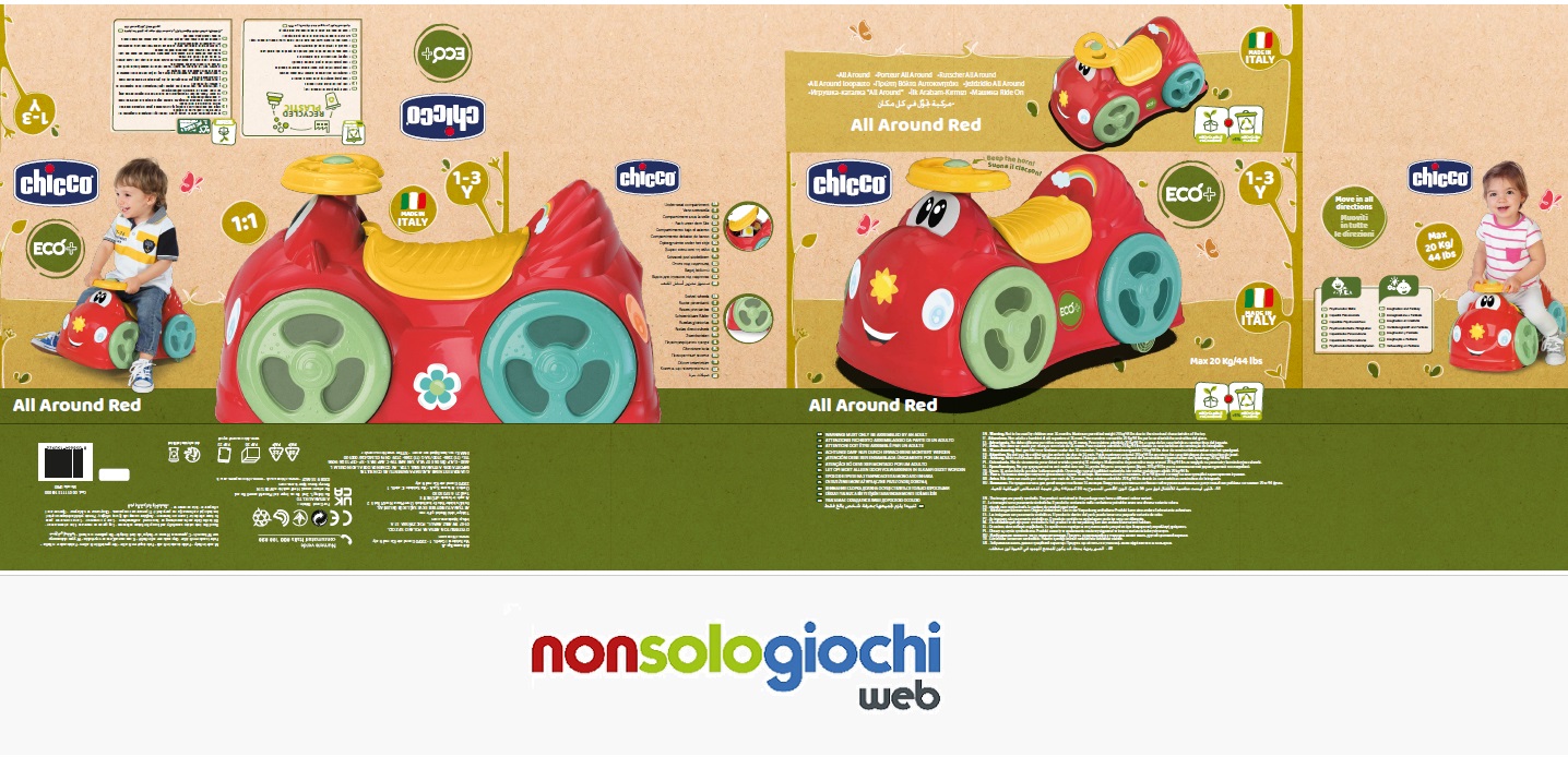Chicco All Around Eco+ colore rosso - Cavalcabile Primi Passi in Plastica Riciclata - immagine 4