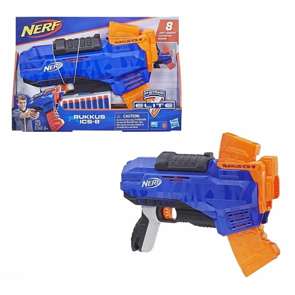 NERF Rukkus ICS-8 – Blaster con Caricatore Indicizzante da 8 Dardi – 8 Dardi Nerf Elite - immagine 2