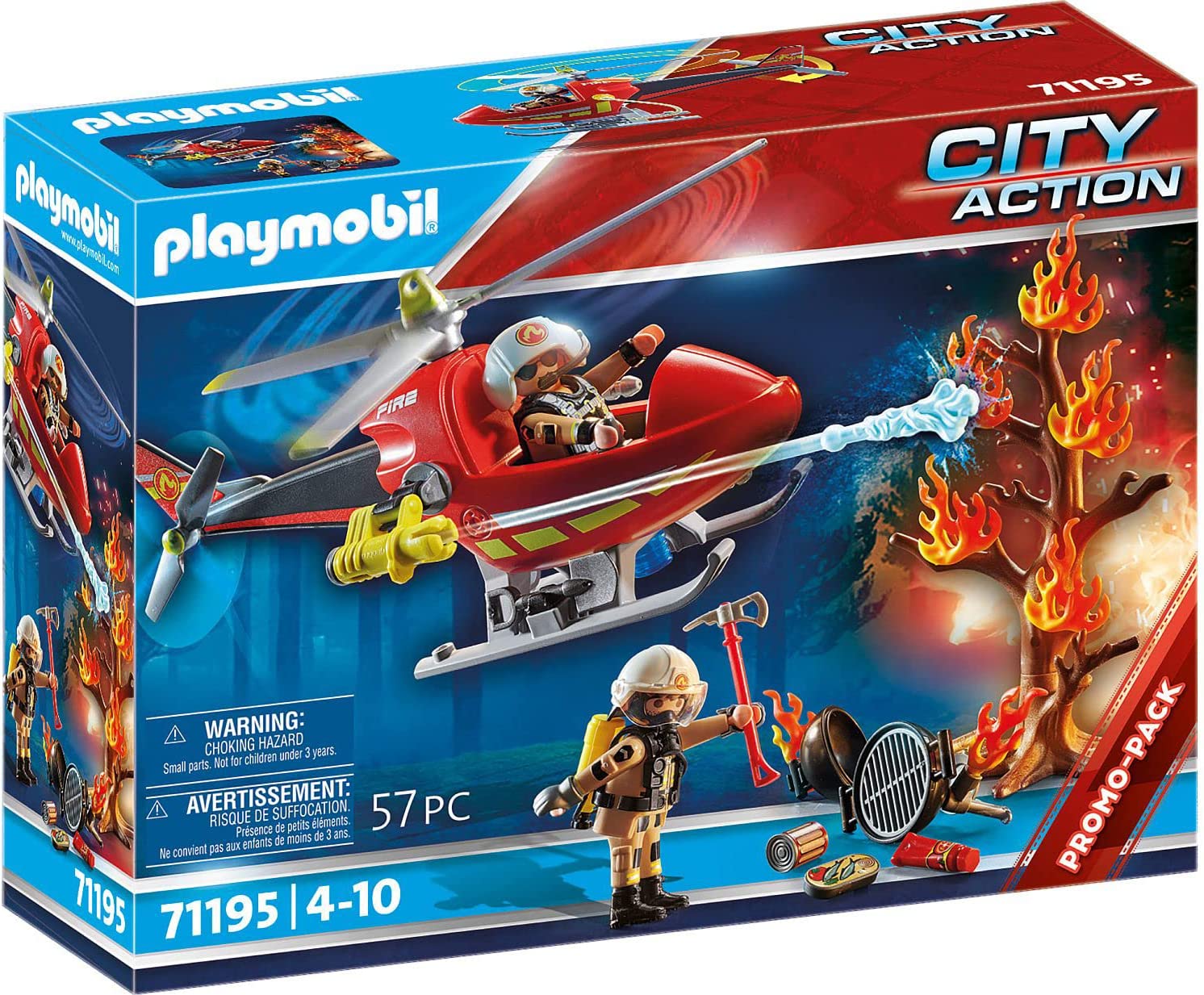 Playmobil elicottero dei vigili del fuoc - codice 71195