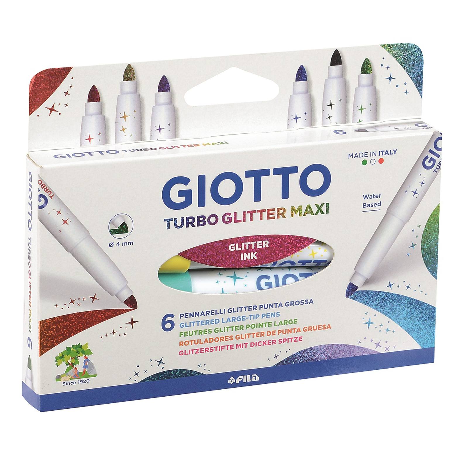Giotto Turbo Glitter Maxi pennarelli Glitterati in confezione da 6pz