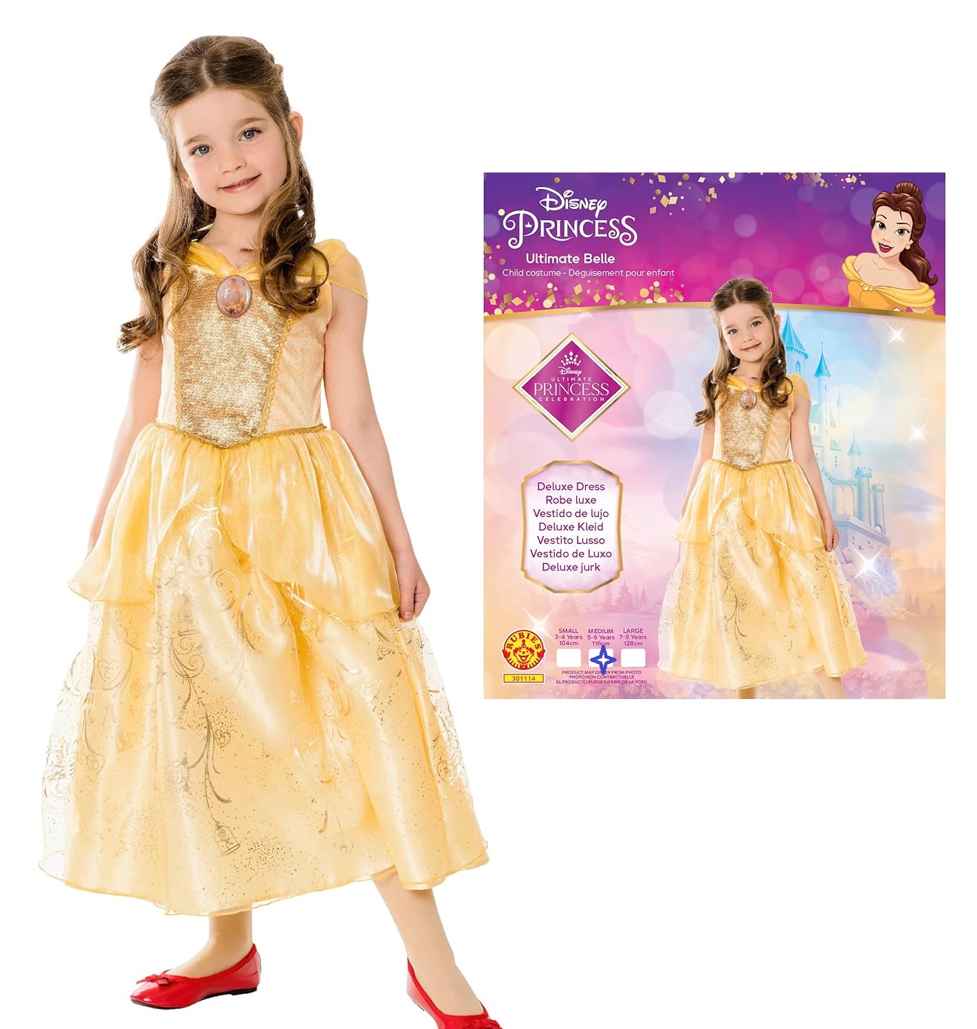 Travestimento Disney Bella lux taglia 5/6 anni
