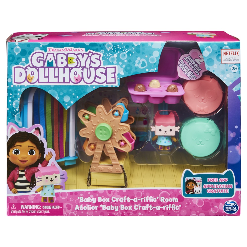 Gabby's Dollhouse Stanza baby box Craft-a-riffic con personaggio gatto Baby Scatola - 6064151