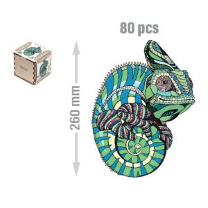 Gioca e Rigioca Puzzle di legno Wooden puzzle size S small 80 pezzi soggetto: Camaleone POS230025