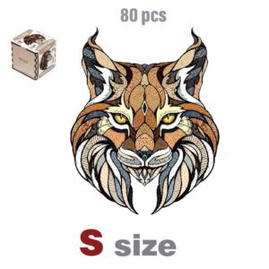 Gioca e Rigioca Puzzle di legno Wooden puzzle size S small 80 pezzi soggetto: Lince POS230025