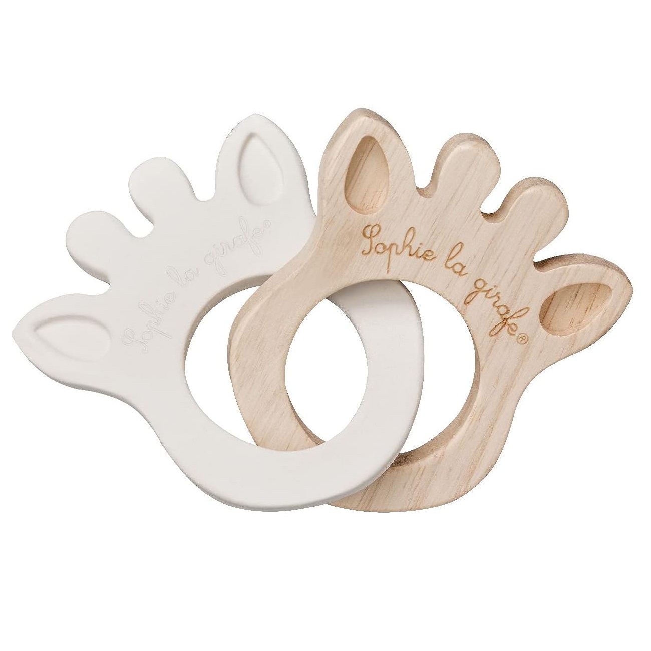 Sophie la girafe - Dentaruolo - 2 Anelli Massaggiagengive Silhouette in Caucciù Naturale e Legno di Hevea – 0 Mesi+ - immagine 6