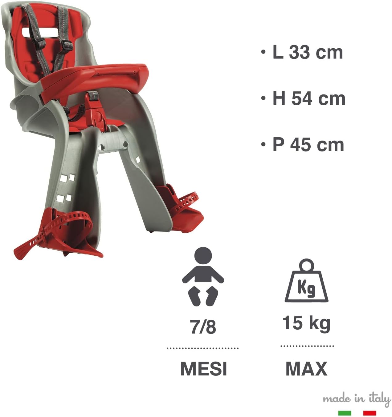 Seggiolino bici anteriore Orion blu OkBaby - immagine 3
