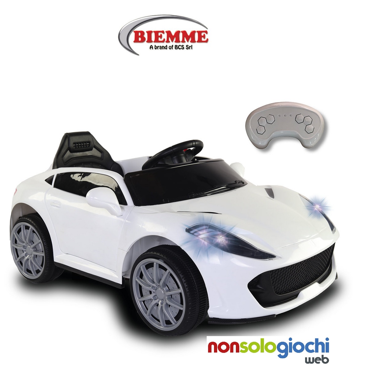 Auto elettrica con radiocomando modello Monza 12v colore bianco