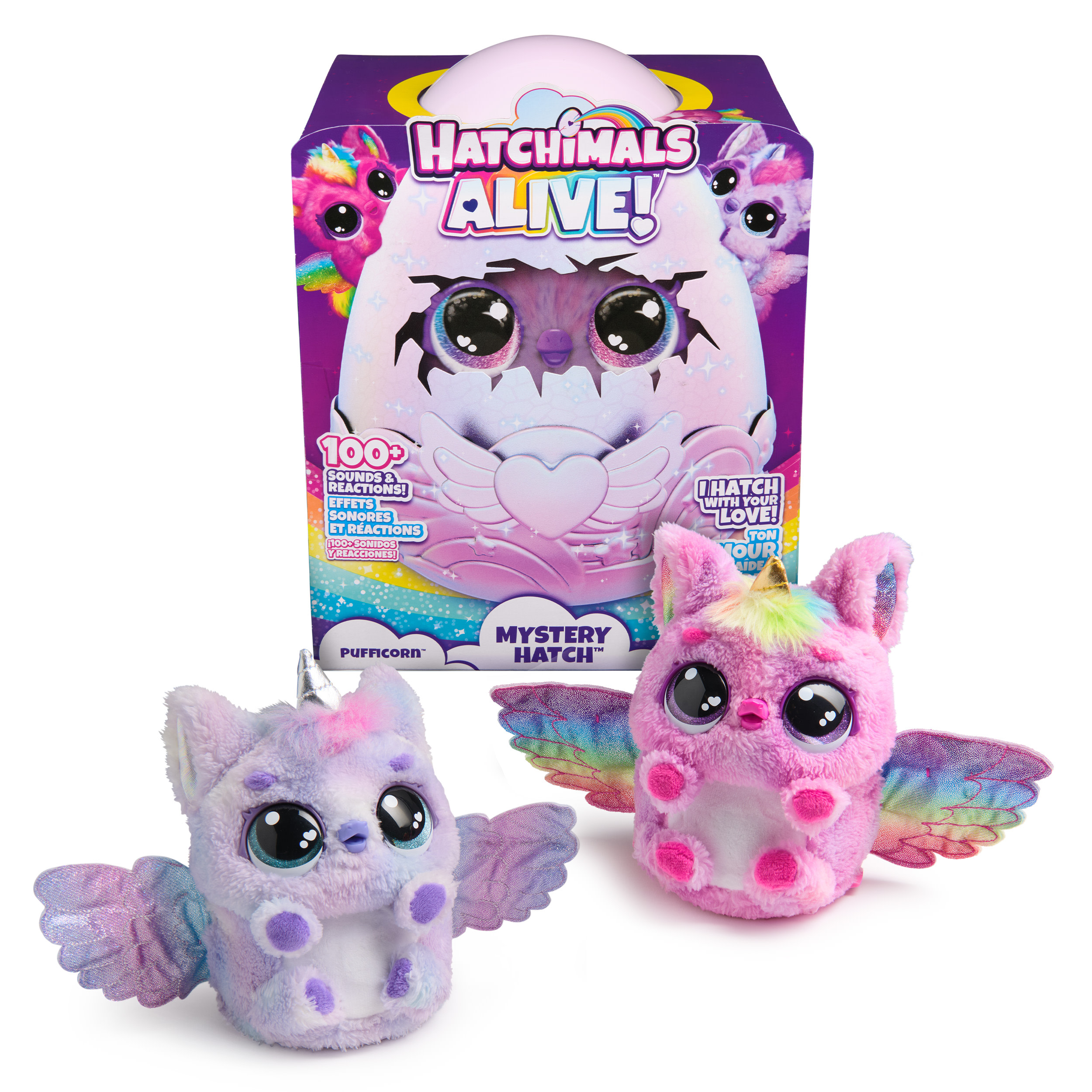 HATCHIMALS Alive Uovo Mystery Hatch Pufficorn, Peluche Interattivo