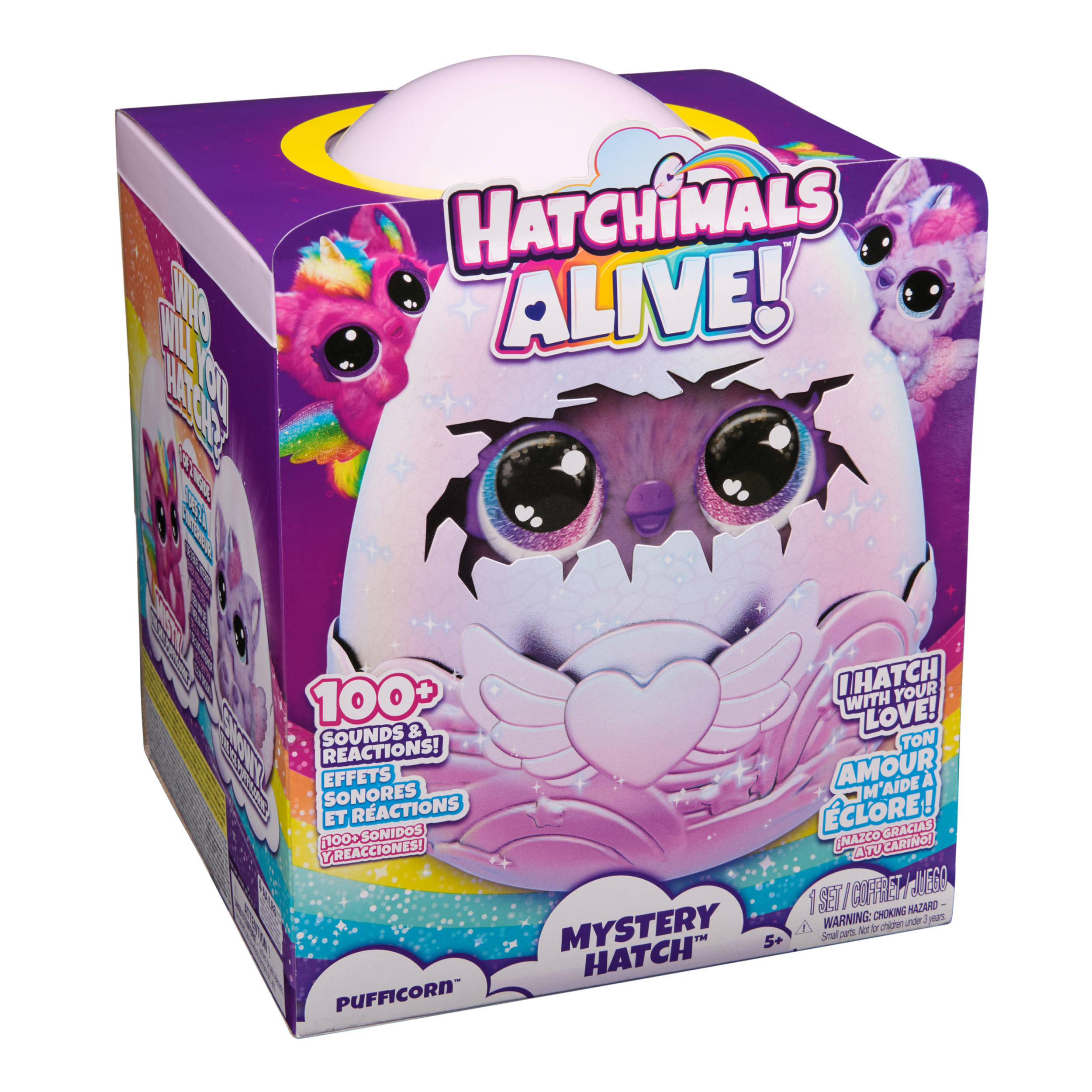 HATCHIMALS Alive Uovo Mystery Hatch Pufficorn, Peluche Interattivo - immagine 2