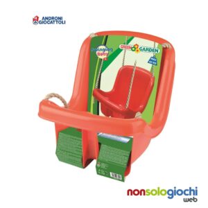 Seggiolino altalena Androni per bambini – robusto e sicuro con frontalino colore rosso
