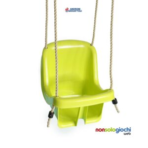 Seggiolino altalena Androni per bambini – robusto e sicuro con frontalino colore verde