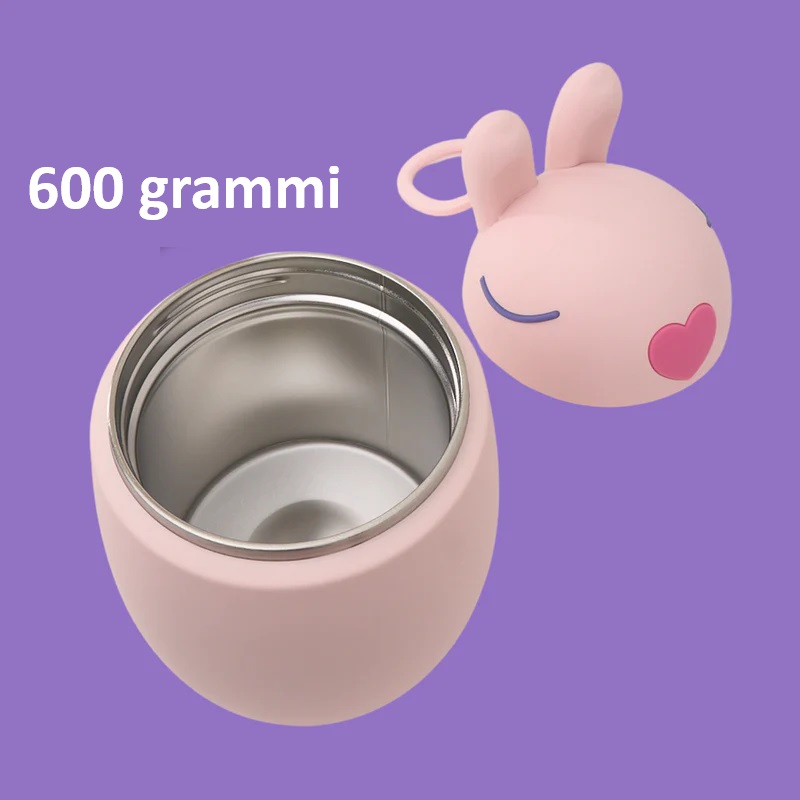 Contenitore termico Bestie Animal 600ml Coniglio Rabbit Bunny rosa - Asobu - immagine 7