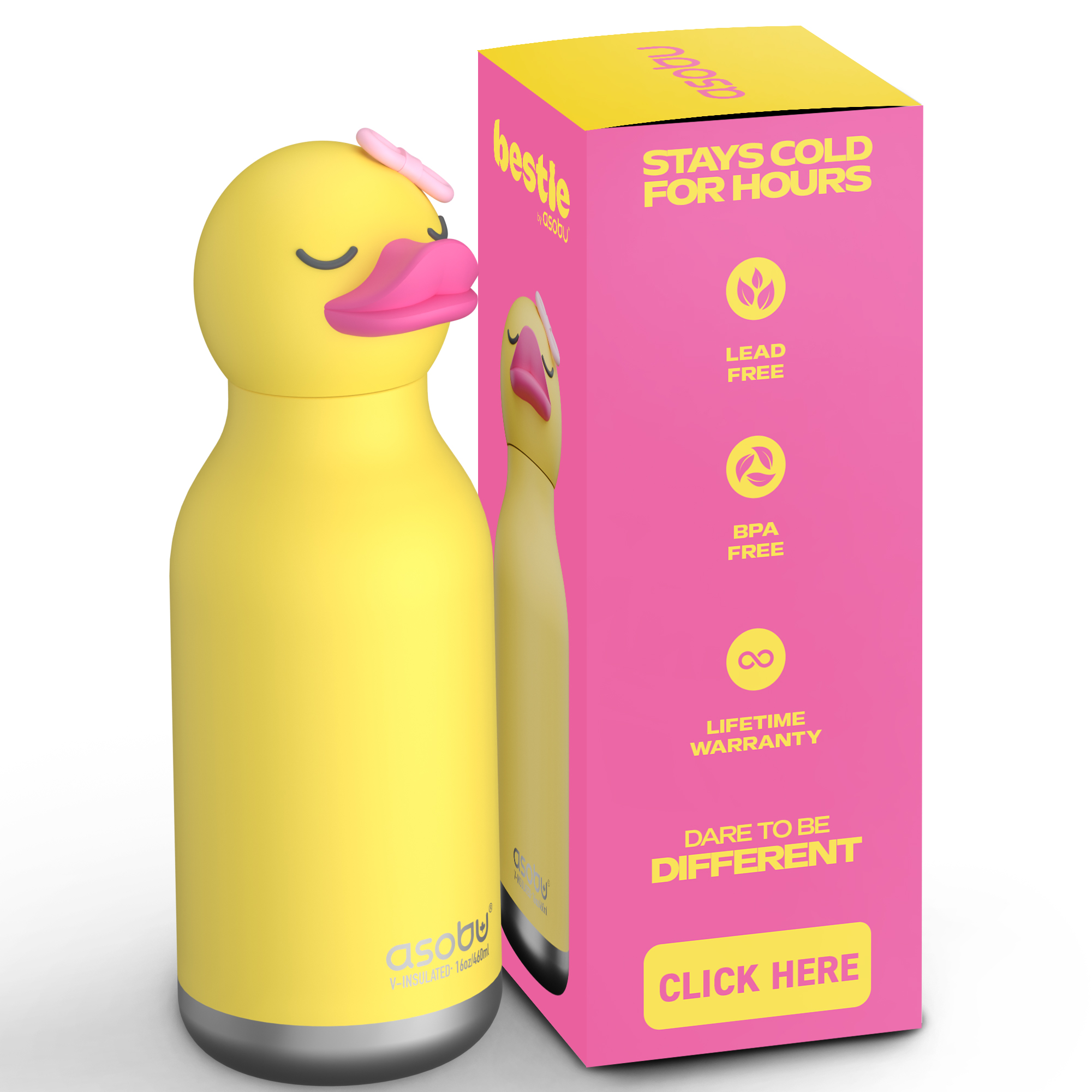 Borraccia Termica Bestie 460ml Papera Ducky - Asobu - immagine 2