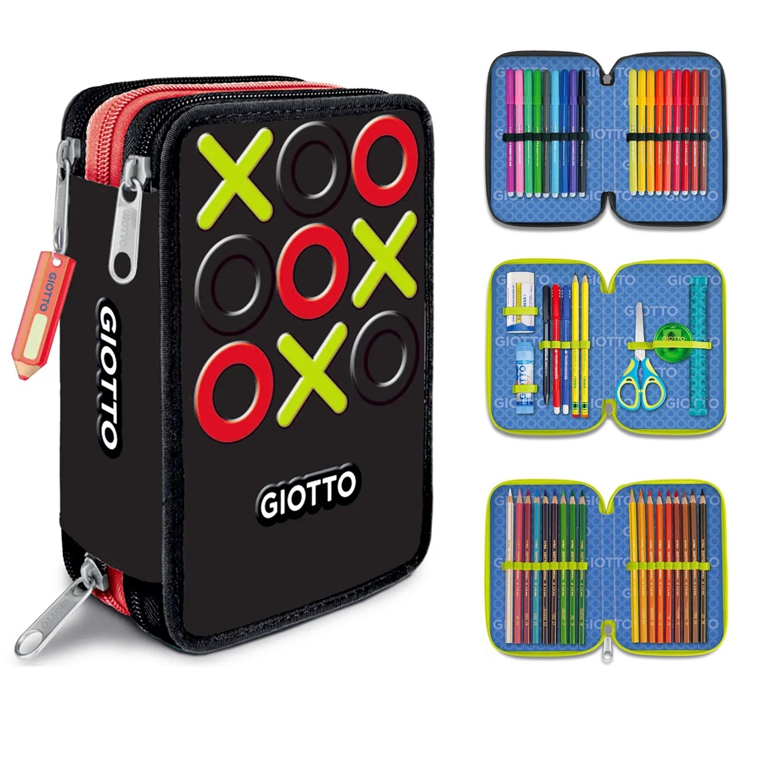 Astuccio Triplo Giotto 3 Zip Premium Tris Nero - 9630.00-N - immagine 2