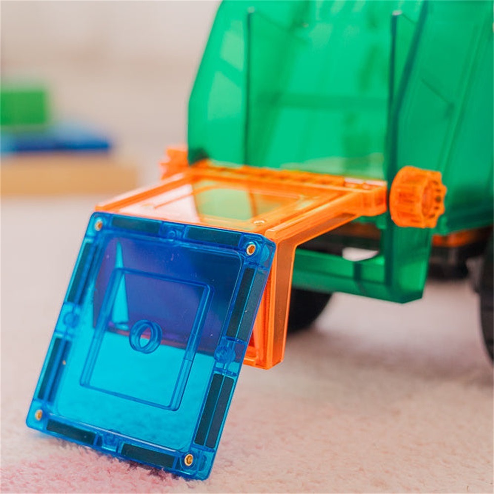 TileTek Mega Recycling Truck - Camion raccolta rifiuti magnetico 14 pezzi - immagine 2