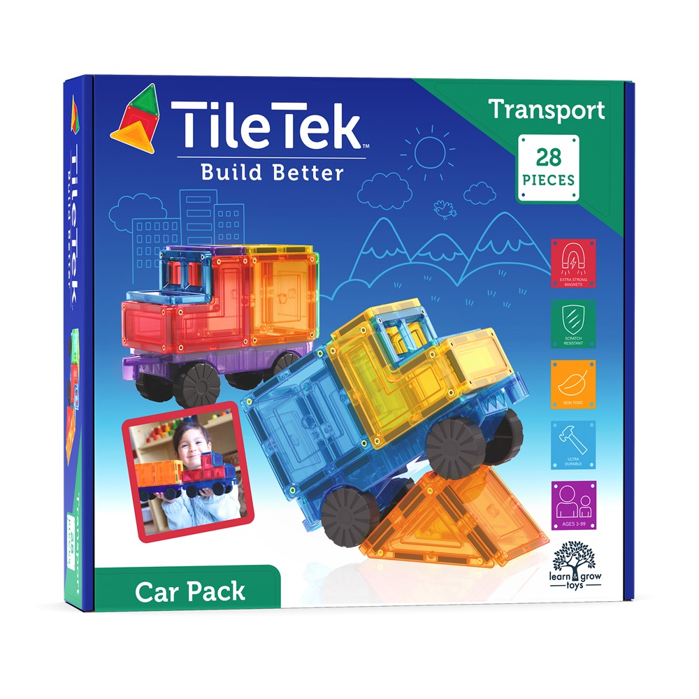 TileTek Car Set - Costruzioni magnetiche veicoli 28 pezzi